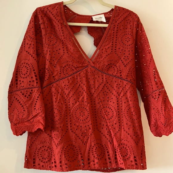 Sezane Tops - Sezane eyelet blouse size 40